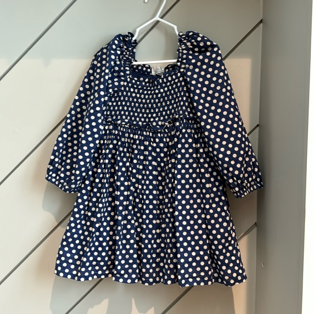 Girls 4T Navy Polka Dot Dress